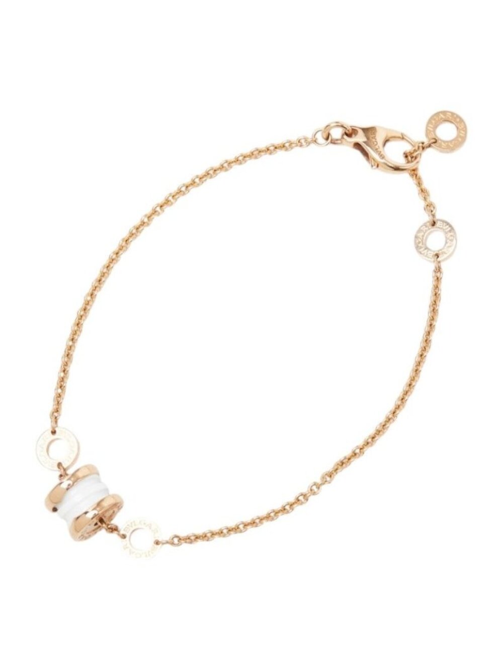 Bvlgari Element Bracelet White Ceramic 18K Pink Gold